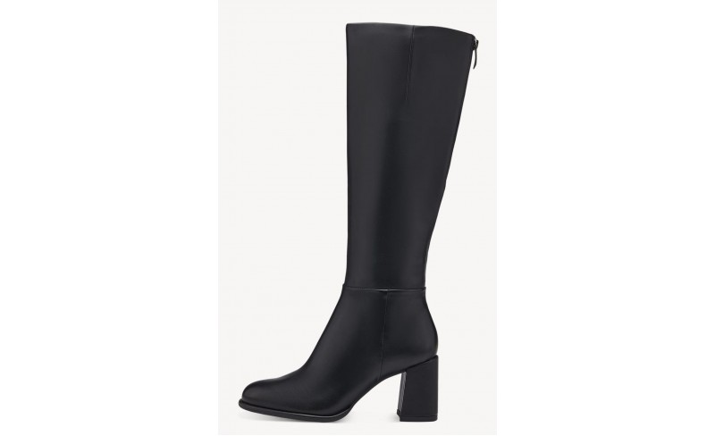 Tamaris μαύρη under the knee μπότα με χοντρό τακούνι 1-25515-41 001 Γυναικείες  Μπότες